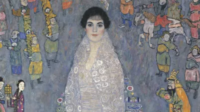 This image provided by Sotheby's shows Gustav Klimt's "Bildnis Elisabeth Lederer" (Portrait of Elisabeth Lederer), which sold for 6.4 million at auction Tuesday, Nov. 18, 2025, in New York. (Sotheby's via AP)