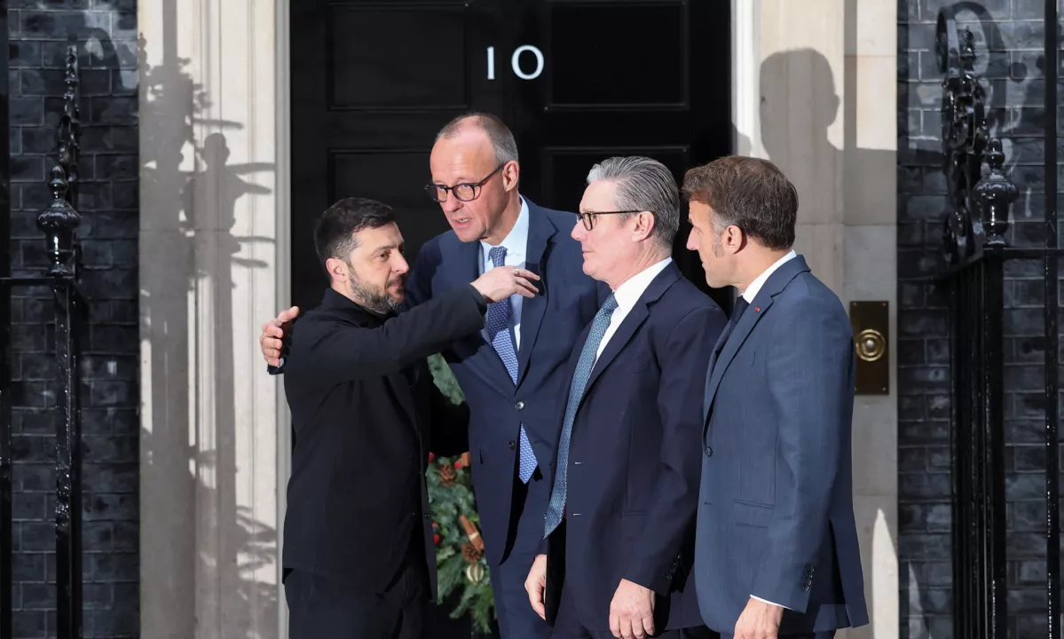 Začetek srečanja Zelenskega in evropskih voditeljev. Merz: v rokah imamo veliko kart