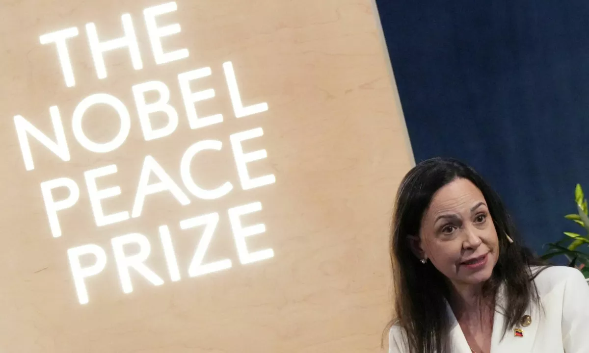 Nobelova nagrajenka Maria Corina Machado po 11 mesecih skrivanja znova v javnosti