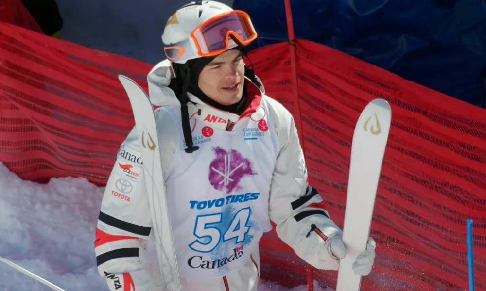 T15W6G Quebec, Canada.,. World moguls champion, Mikael Kingsbury wins the Canadian Moguls Championship Series presented by Toyota at Val Saint-Come Credit: richard prudhomme/Alamy Live News