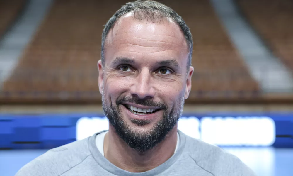 Uroš Zorman- 13.10.2025 - rokomet - novinarska konferenca Slovana iz Ljubljane pred torkovim začetkom nastopanja v skupinskem delu evropske lige - RK Slovan//FOTO: Jaka Gasar