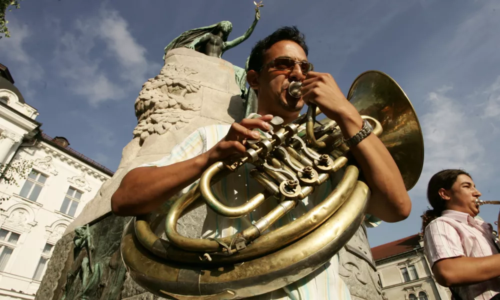 Trubači Kurtiš Brass Band/Prešernov trgFoto:Nada MihajlovičOPOMBA:ZA OBJAVO V ČASNIKU DIREKT