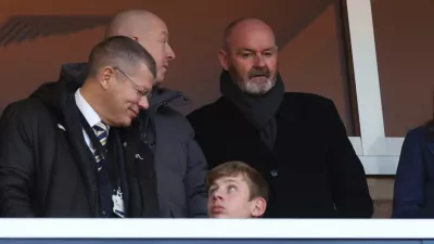 Soccer Football - Scottish League Cup Final - St Mirren v Celtic - Hampden Park, Glasgow, Scotland, Britain - December 14, 2025 Scotland manager Steve Clarke in the stands before the match REUTERS/Russell Cheyne