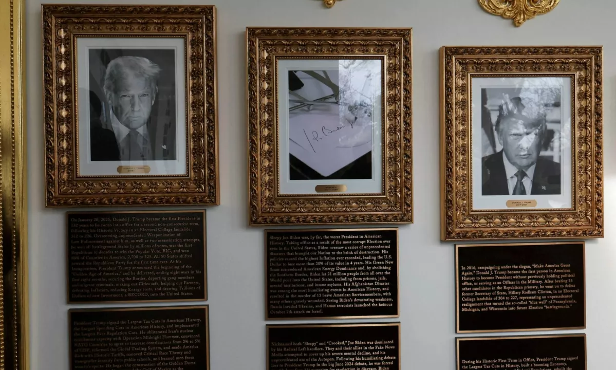 Trumpova administracija v Beli hiši portrete predsednikov opremila s pristranskimi opisi