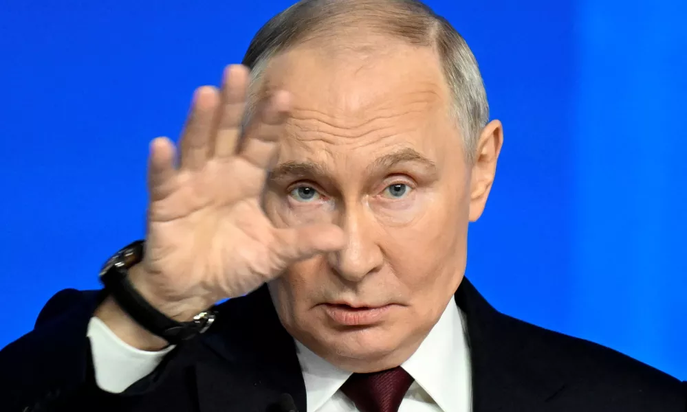 Russian President Vladimir Putin holds his annual end-of-year press conference in Moscow, Russia December 19, 2025. Alexander Nemenov/Pool via REUTERS