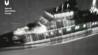 Ukrajinski napag v Kaspijskem morju. Vir: X, zajem zaslona