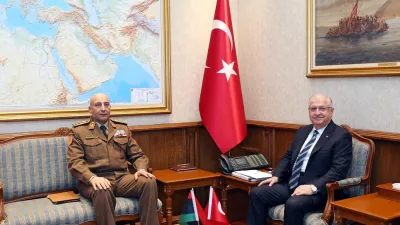 Turkish Defence Minister Yasar Guler meets with Libya's army chief of staff Mohammed Ali Ahmed Al-Haddad in Ankara, Turkey, December 23, 2025. Defence Ministry/Handout via REUTERS THIS IMAGE HAS BEEN SUPPLIED BY A THIRD PARTY. NO RESALES. NO ARCHIVES. BEST QUALITY AVAILABLE.