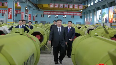 North Korean leader Kim Jong Un visits major munitions enterprises in the last quarter of 2025, in this picture released by North Korea's official Korean Central News Agency on December 26, 2025.  KCNA via REUTERS  ATTENTION EDITORS - THIS IMAGE WAS PROVIDED BY A THIRD PARTY. REUTERS IS UNABLE TO INDEPENDENTLY VERIFY THIS IMAGE. NO THIRD PARTY SALES. SOUTH KOREA OUT. NO COMMERCIAL OR EDITORIAL SALES IN SOUTH KOREA.