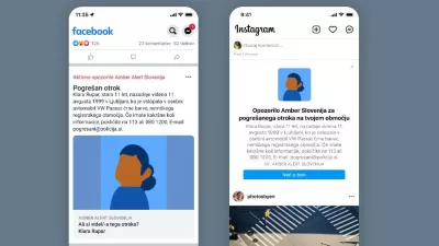 Vzorčni primer sporočila ob izginotju otroka in uporabi sistema Amber Alert 