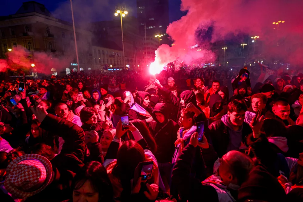 02.02.2026., Zagreb - Svecani docek hrvatske rukometne reprezentacije u na Trgu bana Josipa Jelacica nakon osvojene broncane medalje na Europskom rukometnom prvenstvu. Photo: Davor Puklavec/PIXSELL