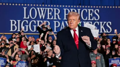 FILE PHOTO: U.S. President Donald Trump gestures as he arrives to deliver remarks on the U.S. economy and affordability at the Mount Airy Casino Resort in Mount Pocono, Pennsylvania, U.S. December 9, 2025. REUTERS/Jonathan Ernst/File Photo