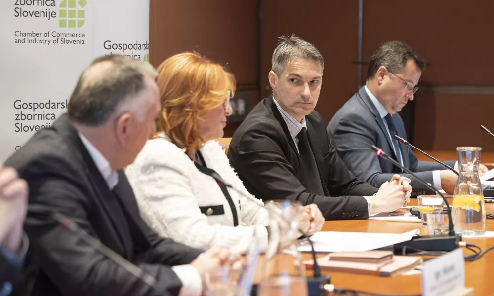 Ljubljana, Gospodarska zbornica Slovenije. Novinarska konferenca GZS o vplivu povecanja stroskov dela na konkurencnost podjetij, prizadetih panogah in pricakovanih ukrepih vlade ter odziv na izjave vlade in sindikatov o stanju v gospodarstvu.