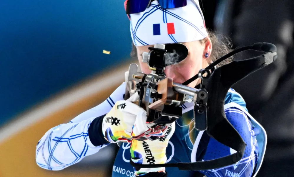 Milano Cortina 2026 Olympics - Biathlon - Mixed Relay 4 x 6km (M+W) - Anterselva Biathlon Arena, South Tyrol, Italy - February 08, 2026. Julia Simon of France in action during the Biathlon Mixed Relay 4 x 6km (M+W). REUTERS/Pawel Kopczynski   TPX IMAGES OF THE DAY