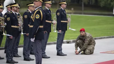 Slovenska vojskaslovenska policijaorkesterprotokol13.10.2025 - Uradni obisk generalnega sekretarja zveze NATOFOTO: Nik Erik Neubauer