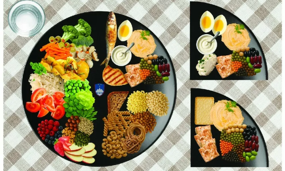 Nove prehranske smernice, trije prehranski krožniki: mediteranski, vegetarijanski in veganski. Foto: SNG2025