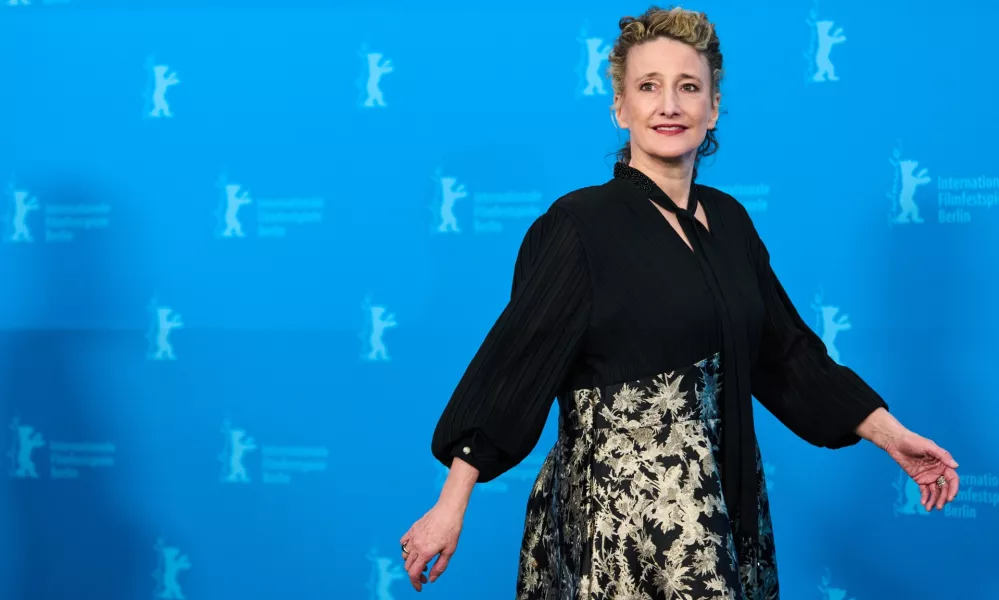 Festival Director Tricia Tuttle poses for photographers at the photo call for the film 'The Weight' during the International Film Festival, Berlinale, in Berlin, Tuesday, Feb. 17, 2026. (Photo by Scott A Garfitt/Invision/AP).
