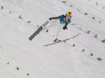 Italija, Predazzo.Zimske olimpijske igre 2026.Smucarski skoki, velika skakalnica, zenske, druga serija.Slovenka Nika Prevc.