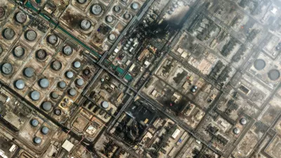This satellite image provided by Vantor shows an overview of damage after a drone attack to Ras Tanura oil refinery, in Saudi Arabia, Monday, March 2, 2026. (Satellite image ©2026 Vantor via AP)