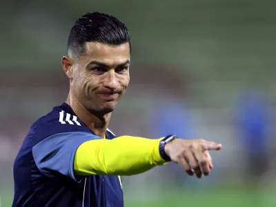 Soccer Football - Saudi Pro League - Al Najma v Al Nassr - King Abdullah Sport City Stadium, Jeddah, Saudi Arabia - February 25, 2026 Al Nassr's Cristiano Ronaldo during the warm up before the match REUTERS/Hamad I Mohammed
