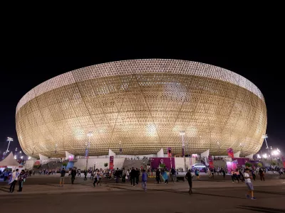 FILE PHOTO: Dec 13, 2022; Lusail, Qatar; A general view of the exterior of Lusail Stadium before the semifinal match between Croatia and Argentina during the 2022 World Cup. Mandatory Credit: Yukihito Taguchi-USA TODAY Sports/File Photo