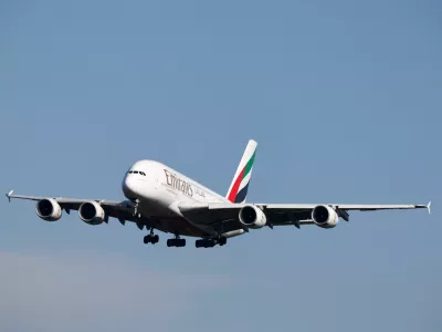 An Emirates plane with German tourists evacuated from the Middle East arrives from Dubai, at the airport in Frankfurt, Germany, March 3, 2026. REUTERS/Kai Pfaffenbach
