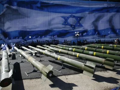 M302 rockets found aboard the Klos C ship are displayed at an Israeli navy base in the Red Sea resort city of Eilat March 10, 2014. The ship seized by the Israeli navy on suspicion of smuggling arms from Iran to the Gaza Strip docked on Saturday in Israel, which planned to put the cargo on display in hope of denting Tehran's rapprochement with the West. REUTERS/Amir Cohen (ISRAEL - Tags: POLITICS MILITARY CIVIL UNREST TPX IMAGES OF THE DAY)