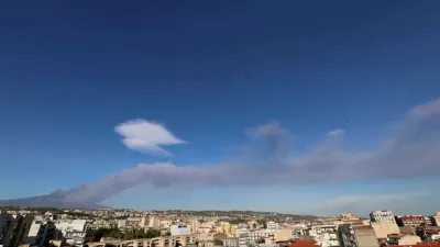 Italy's Mount Etna spews the ash and smoke in Sicily, Italy December 24, 2018. in this still image from a video obtained by Reuters TV on December 24, 2018. REUTERS TV ATTENTION EDITORS - THIS IMAGE WAS PROVIDED BY A THIRD PARTY.  NO RESALES. NO ARCHIVES.