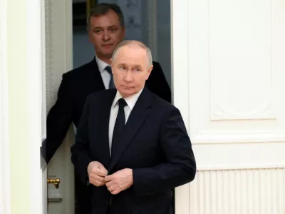 Russian President Vladimir Putin attends a meeting with Hungarian Foreign Minister Peter Szijjarto in Moscow, Russia, March 4, 2026. Sputnik/Grigory Sysoyev/Pool via REUTERS ATTENTION EDITORS - THIS IMAGE WAS PROVIDED BY A THIRD PARTY.