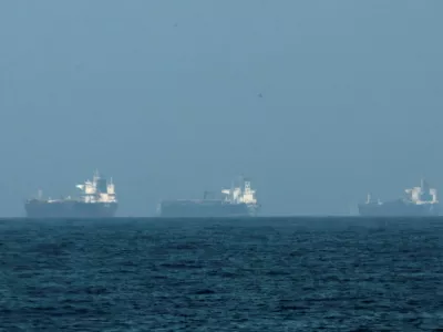 FILE PHOTO: Tankers are seen off the coast of the Fujairah, as Iran vows to fire on ships transiting the Strait of Hormuz, amid the U.S.-Israel conflict with Iran, in Fujairah, United Arab Emirates, March 3, 2026. REUTERS/Amr Alfiky/File Photo