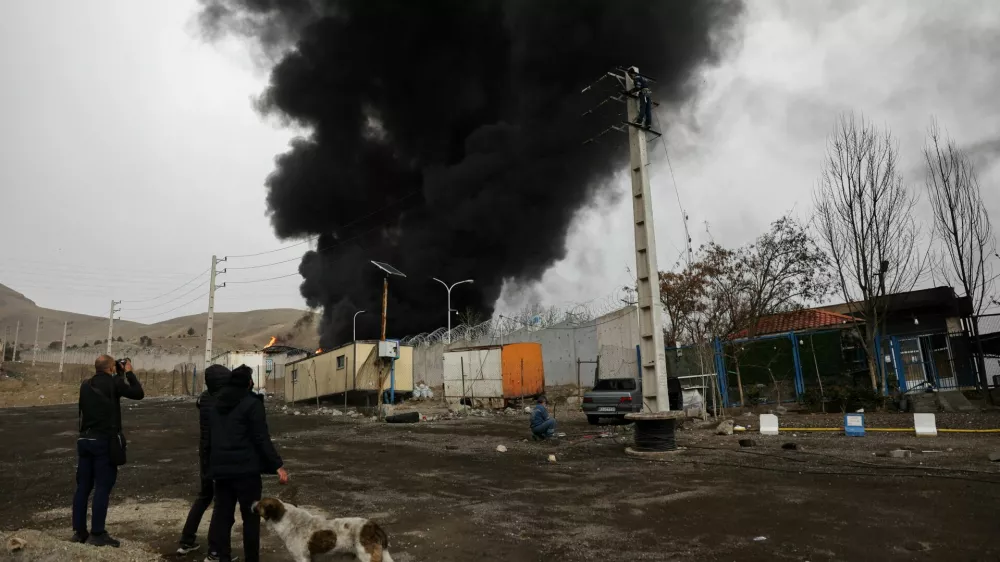 Smoke rises after a reported strike on Shahran fuel tanks, amid the U.S.-Israeli conflict with Iran, in Tehran, Iran, March 8, 2026. Majid Asgaripour/WANA (West Asia News Agency) via REUTERS ATTENTION EDITORS - THIS PICTURE WAS PROVIDED BY A THIRD PARTY