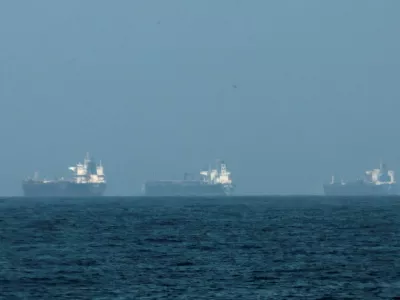 FILE PHOTO: Tankers are seen off the coast of the Fujairah, as Iran vows to close the Strait of Hormuz, amid the U.S.-Israel conflict with Iran, in Fujairah, United Arab Emirates, March 3, 2026. REUTERS/Amr Alfiky/File Photo