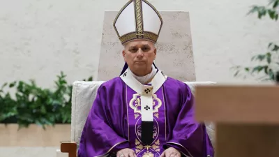 Pope Leo celebrates Mass at the Parish of Saint Mary of the Presentation in Rome, Italy, March 8, 2026. REUTERS/Ciro De Luca
