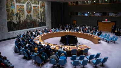 Melania Trump, first lady of the United States, presides over the United Nations Security Council at United Nations headquarters, Monday, March 2, 2026. (AP Photo/Angelina Katsanis)