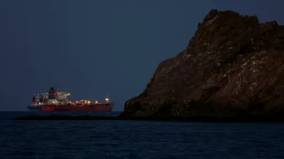 The Callisto tanker sits anchored as the traffic is down in the Strait of Hormuz, amid the U.S.-Israeli conflict with Iran, in Muscat, Oman, March 10, 2026. REUTERS/Benoit Tessier