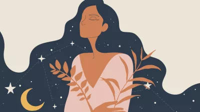 Abstract boho woman with black magic and magic In the night sky with moon and star / Foto: Wenich-mit Getty Images