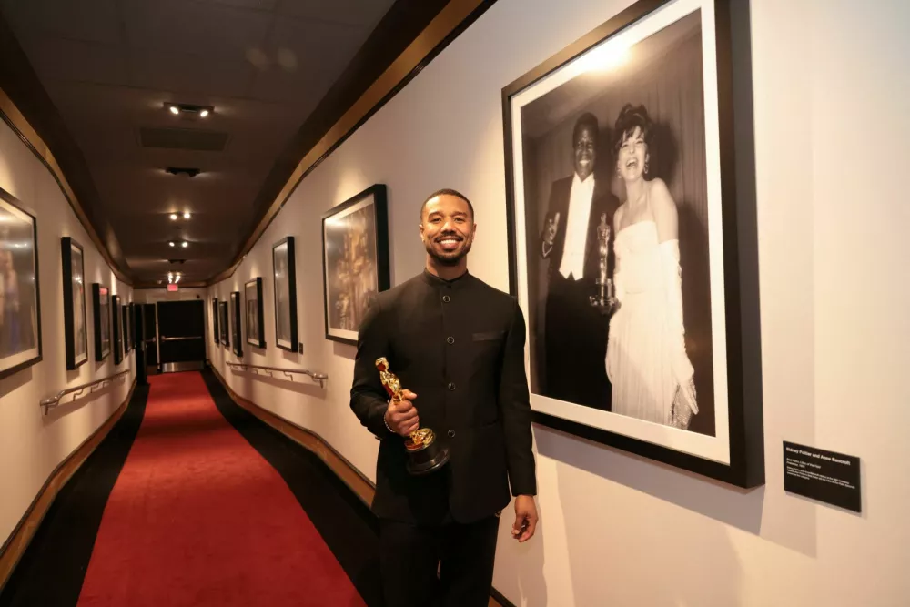 Michael B. Jordan poses with the Oscar for Best Actor for "Sinners," in Hollywood, Los Angeles, California, U.S., March 15, 2026. Al Seib/The Academy/Handout via REUTERS  THIS IMAGE HAS BEEN SUPPLIED BY A THIRD PARTY. NO MARKETING OR ADVERTISING IS PERMITTED WITHOUT THE PRIOR CONSENT OF A.M.P.A.S AND MUST BE DISTRIBUTED AS SUCH.