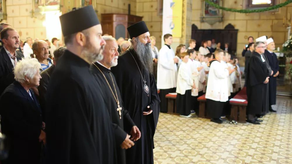 pravoslavni zagreb&scaron;ko - ljubljanski &scaron;kof metropolit Porfirije Perič- 26.08.2018 - Vojnik - zlata ma&scaron;a celjskega &scaron;kofa Stanislava Lipov&scaron;ka za njegovih 50 let duhovni&scaron;tva in obhajanje Jernejeve nedelje  //FOTO: Bojan Velikonja