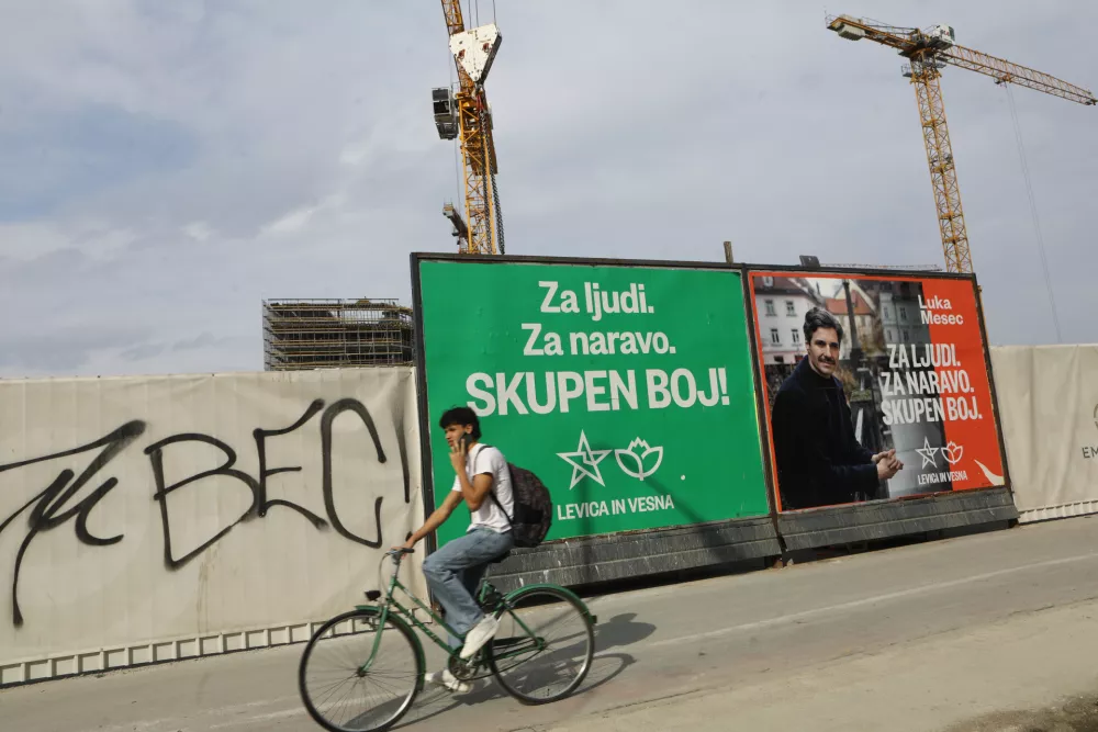 Levica16.3.2026 - Parlamentarne volitve 2026 - volilna kampanija - predvolilni plakatiFoto: Luka Cjuha