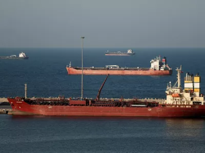 FILE PHOTO: Luojiashan tanker sits anchored in Muscat, as Iran vows to close the Strait of Hormuz, amid the U.S.-Israeli conflict with Iran, in Muscat, Oman, March 7, 2026. REUTERS/Benoit Tessier/File Photo