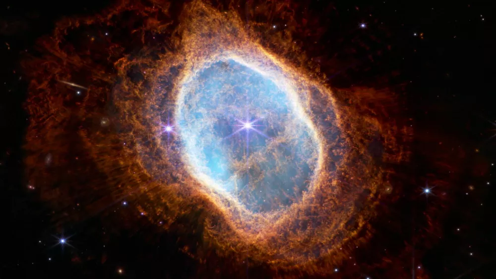 An observation of a planetary nebula from the NIRCam instrument of NASA's James Webb Space Telescope, a revolutionary apparatus designed to peer through the cosmos to the dawn of the universe and released July 12, 2022.  NASA, ESA, CSA, STScI, Webb ERO Production Team/Handout via REUTERS THIS IMAGE HAS BEEN SUPPLIED BY A THIRD PARTY.
