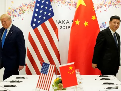FILE PHOTO: U.S. President Donald Trump attends a bilateral meeting with China's President Xi Jinping during the G20 leaders summit in Osaka, Japan, June 29, 2019. REUTERS/Kevin Lamarque/File Photo