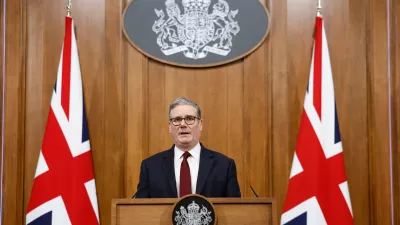Britain's Prime Minister Keir Starmer speaks to the media at Downing Street, in London, March 16, 2026. (Brook Mitchell/Pool Photo via AP)