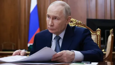 Russian President Vladimir Putin attends a meeting with head of the Udmurt Republic Alexander Brechalov in Moscow, Russia, March 16, 2026. Sputnik/Gavriil Grigorov/Pool via REUTERS ATTENTION EDITORS - THIS IMAGE WAS PROVIDED BY A THIRD PARTY.