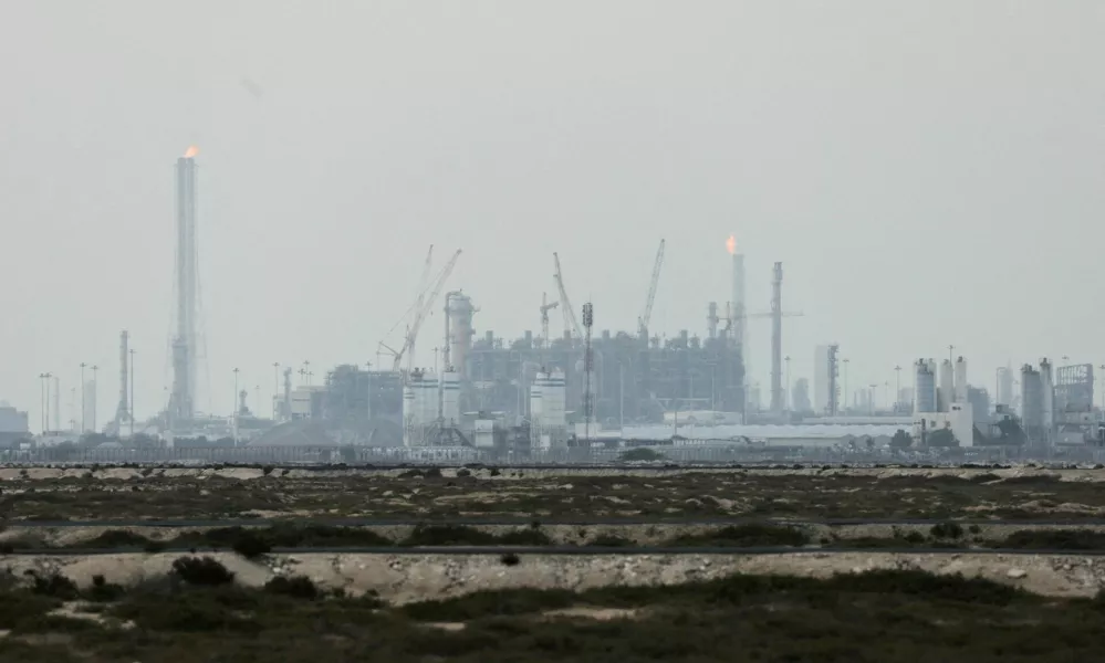 FILE PHOTO: QatarEnergy's liquefied natural gas (LNG) production facilities, amid the U.S.-Israeli conflict with Iran, in Ras Laffan Industrial City, Qatar March 2, 2026. REUTERS/Stringer/File Photo