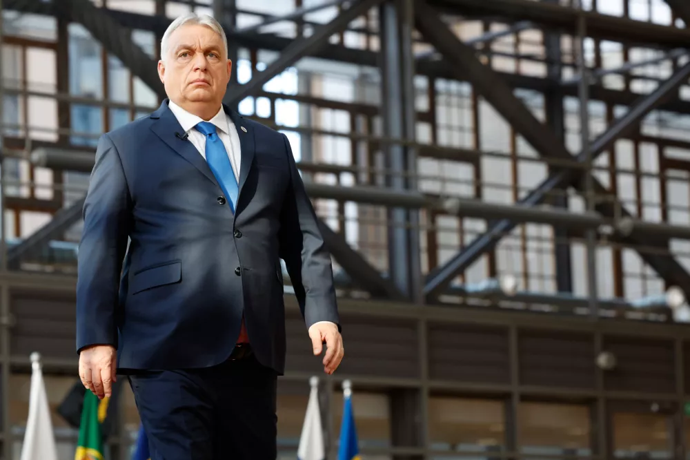 Hungary's Prime Minister Viktor Orban arrives for the EU summit at the European Council building in Brussels, Thursday, March 19, 2026. (AP Photo/Geert Vanden Wijngaert)