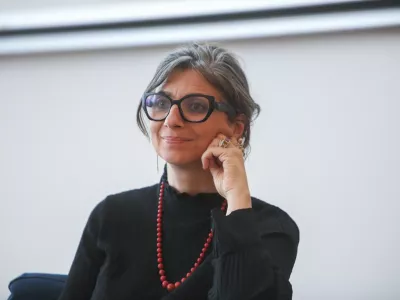 - 09.07.2025. - Posebna poročevalka ZN za okupirana palestinska ozemlja Francesca Albanese na strokovnem posvetu na Pravni fakulteti v Ljubljani.//FOTO: Bojan Velikonja