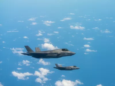 This handout photo released by US Southern Command on March 9, 2026, shows two US Marine Corps F-35 fighter jets conducting a patrol off the coast of Venezuela on March 6, 2026. US President Donald Trump on March 7 urged Latin American nations to use military power against the "cancer" of drug cartels, offering to support them with US missile strikes targeting narco kingpins. Trump has already staked bold claims in Latin America with the ouster of Venezuela's authoritarian leader Nicolas Maduro and working with his replacement, Delcy Rodriguez, to claim Venezuelan oil reserves for America.,Image: 1081452611, License: Rights-managed, Restrictions: RESTRICTED TO EDITORIAL USE - MANDATORY CREDIT "AFP PHOTO / US SOUTHERN COMMAND / HANDOUT" - HANDOUT - NO MARKETING NO ADVERTISING CAMPAIGNS - DISTRIBUTED AS A SERVICE TO CLIENTS, ***HANDOUT image or SOCIAL MEDIA IMAGE or FILMSTILL for EDITORIAL USE ONLY! * Please note: Fees charged by Profimedia are for the Profimedia's services only, and do not, nor are they intended to, convey to the user any ownership of Copyright or License in the material. Profimedia does not claim any ownership including but not limited to Copyright or License in the attached material. By publishing this material you (the user) expressly agree to indemnify and to hold Profimedia and its directors, shareholders and employees harmless from any loss, claims, damages, demands, expenses (including legal fees), or any causes of action or allegation against Profimedia arising out of or connected in any way with publication of the material. Profimedia does not claim any copyright or license in the attached materials. Any downloading fees charged by Profimedia are for Profimedia's services only. * Handling Fee Only ***, Model Release: no