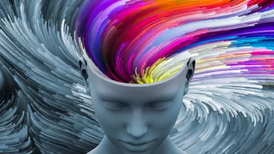 Brain Swirl. 3D illustration of human head with color motion trails for subjects on art, psychology, creativity, imagination and dreams. / Foto: Agsandrew