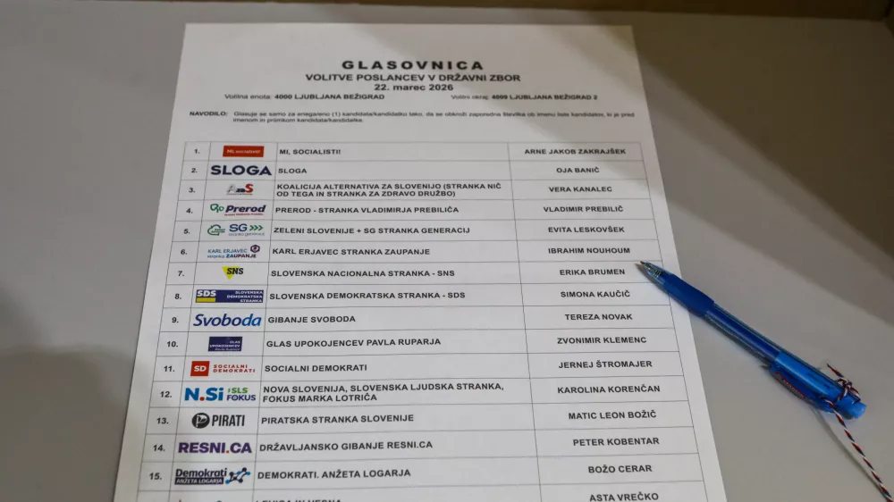 17.3.2026 - Parlamentarne volitve 2026 - Začetek predčasnega glasovanja na posebnih voli&scaron;čih za državnozborske volitve. Dvorana StožiceFoto: Luka Cjuha