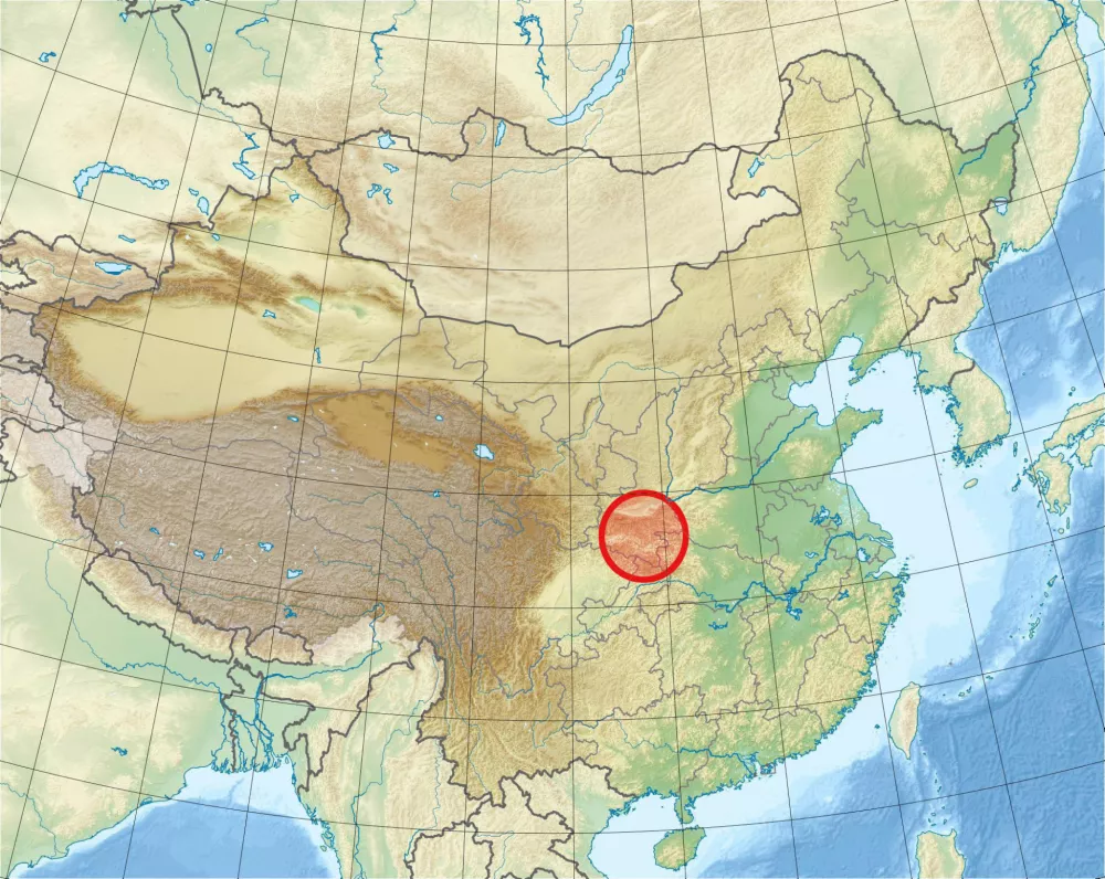 Zemljevid kitajske z označenim območjem, kjer se je najbolj zatreslo. / Foto: Wikipedia/daf